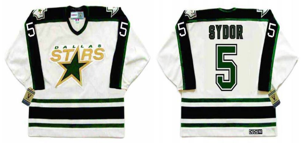 2019 Men Dallas Stars #5 Sydor White CCM NHL jerseys->dallas stars->NHL Jersey